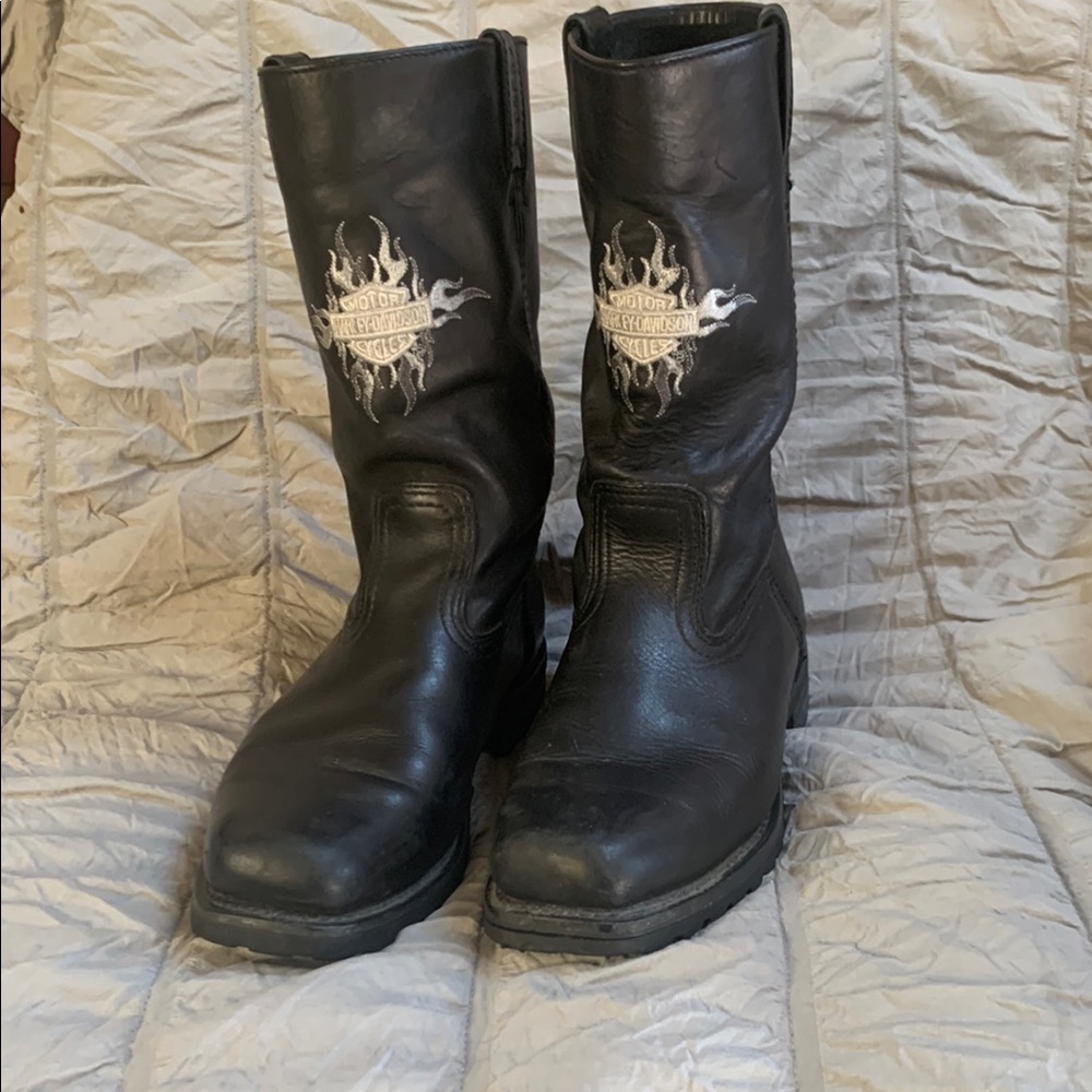 Vintage Harley Davidson mens 9 1/2 motorcycle boots very good condition!!! Black